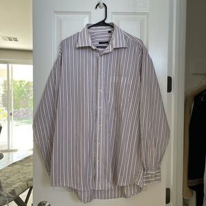 Burberry London Button Down Shirt Blue white and Red Size Large